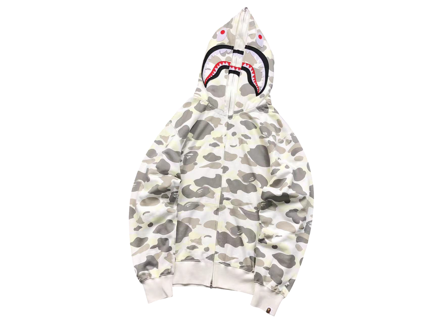 BAPE Space Camo Shark Full Zip Hoodie White