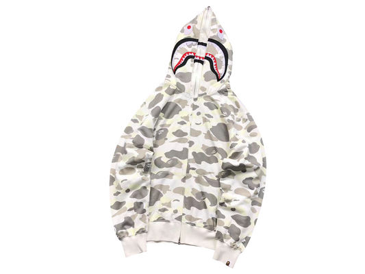 BAPE Space Camo Shark Full Zip Hoodie - (WHITE)