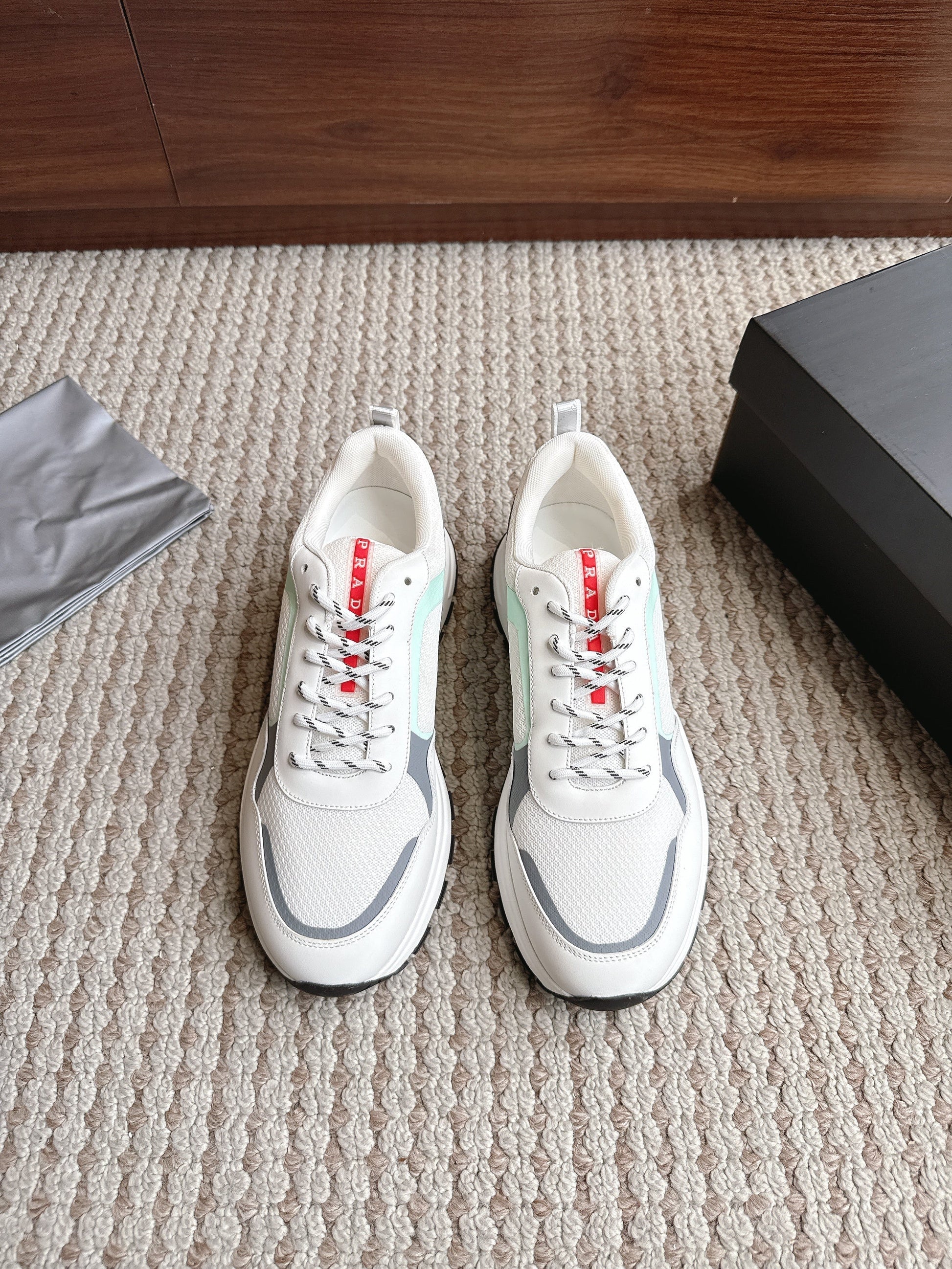 Prada Platform America's Cup White Grey Mint