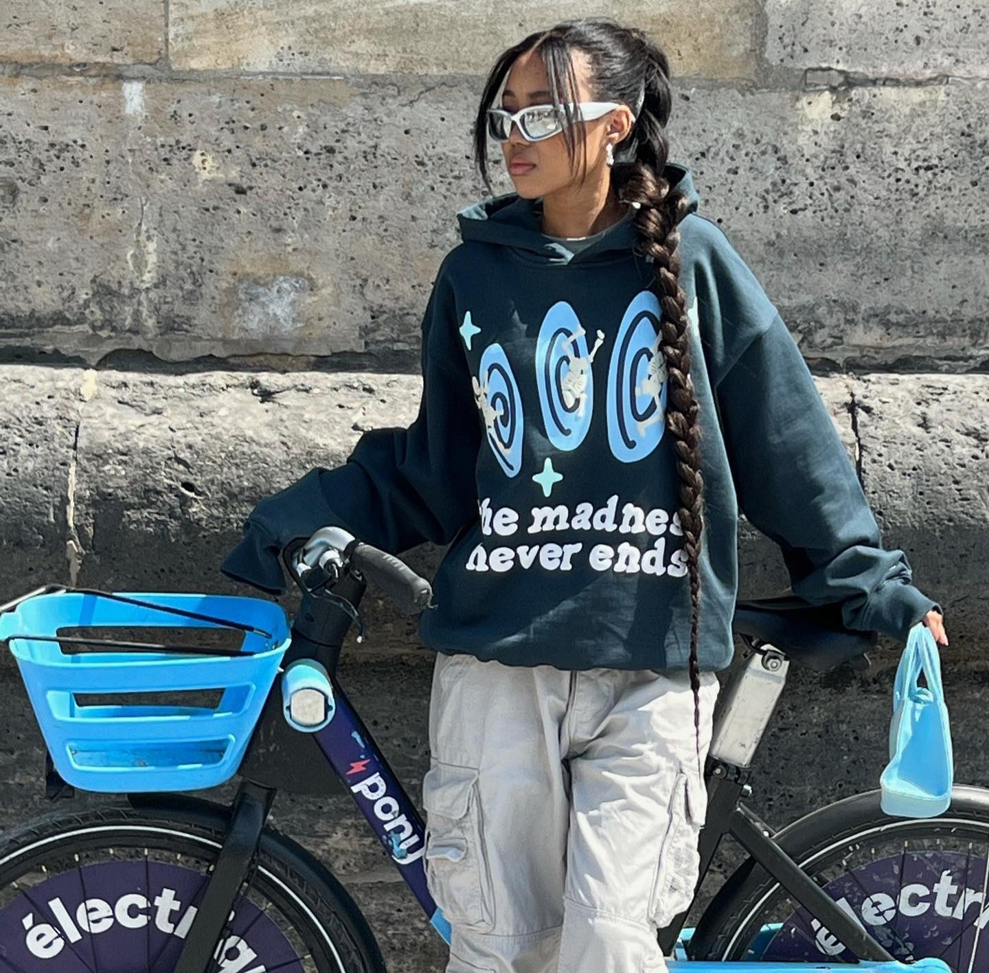 Broken Planet The Madness Never Ends Hoodie Blue