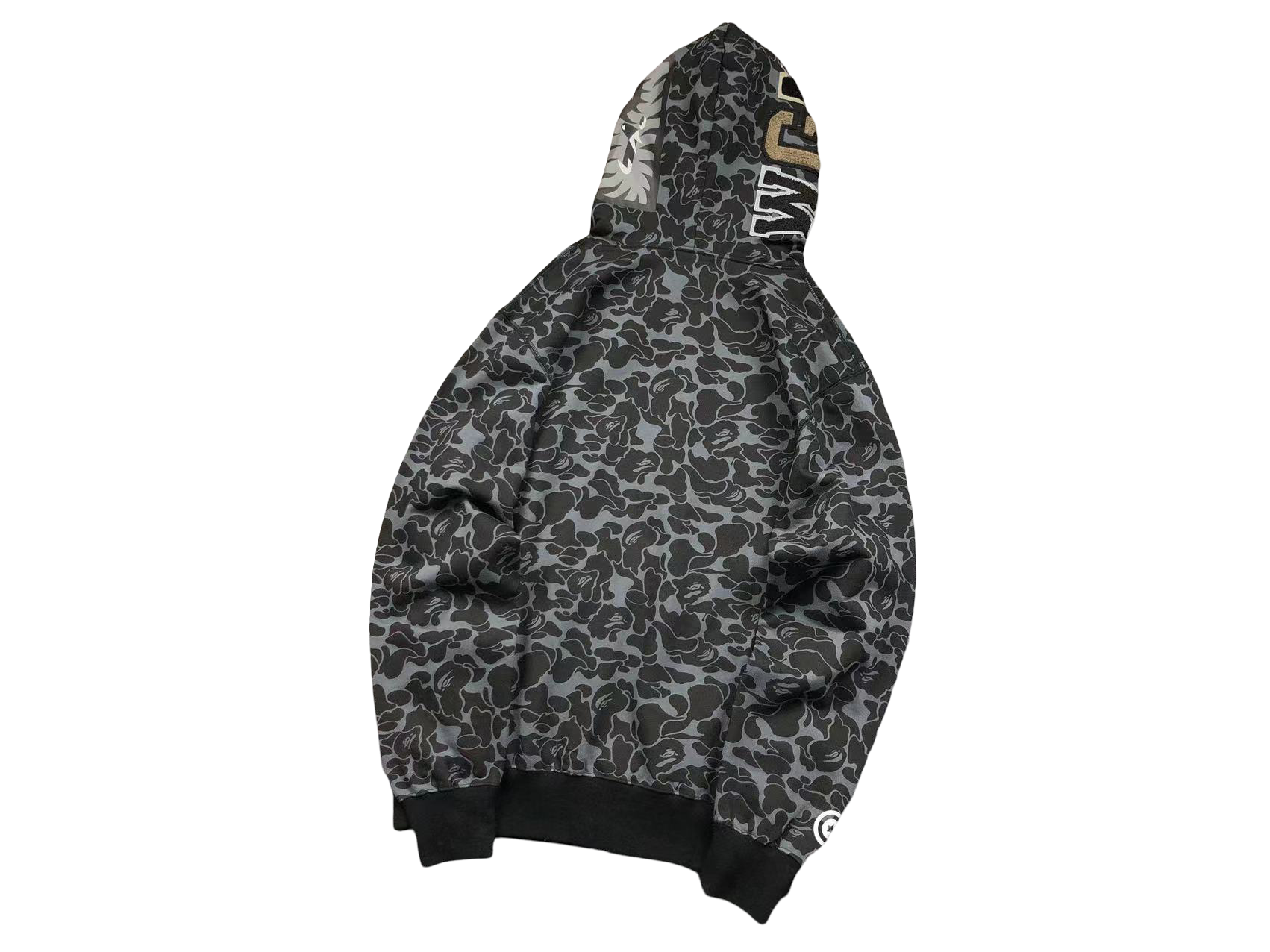 BAPE x Dover Street Market Camo Shark Full Zip Hoodie Black