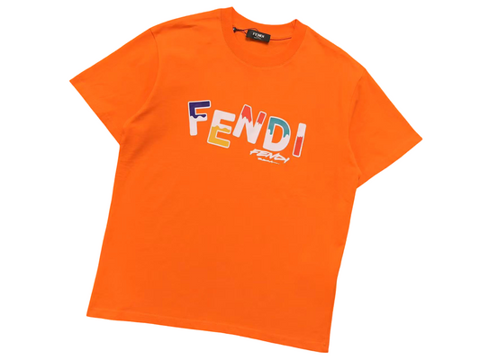 Fendi Multi Color Tee Orange