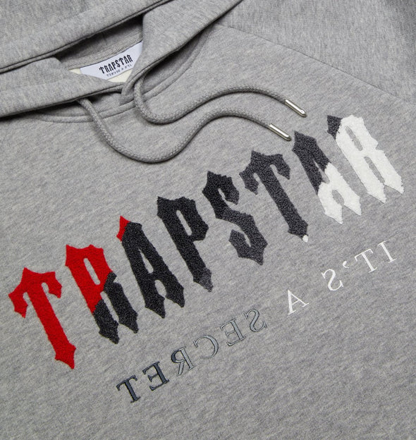 Trapstar Chenille Decoded Hoodie Tracksuit Grey/Red