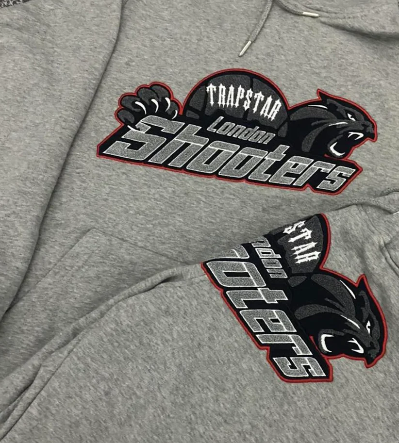 Trapstar Shooters Hoodie Tracksuit Grey/Red