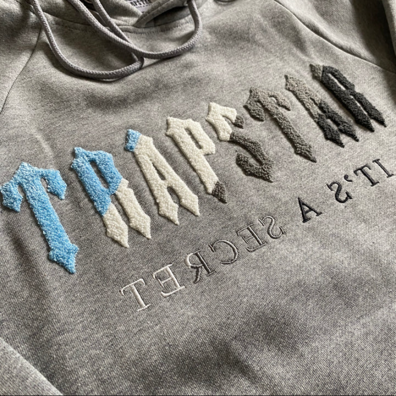 Trapstar Chenille Decoded Hoodie Tracksuit Ice Grey