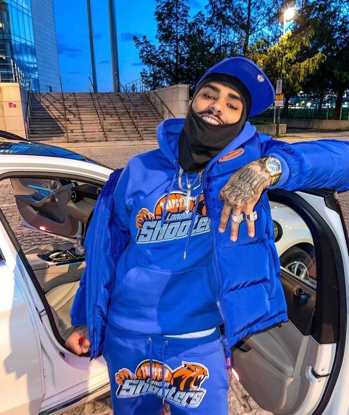 Trapstar Shooters Hoodie Tracksuit Blue/Orange