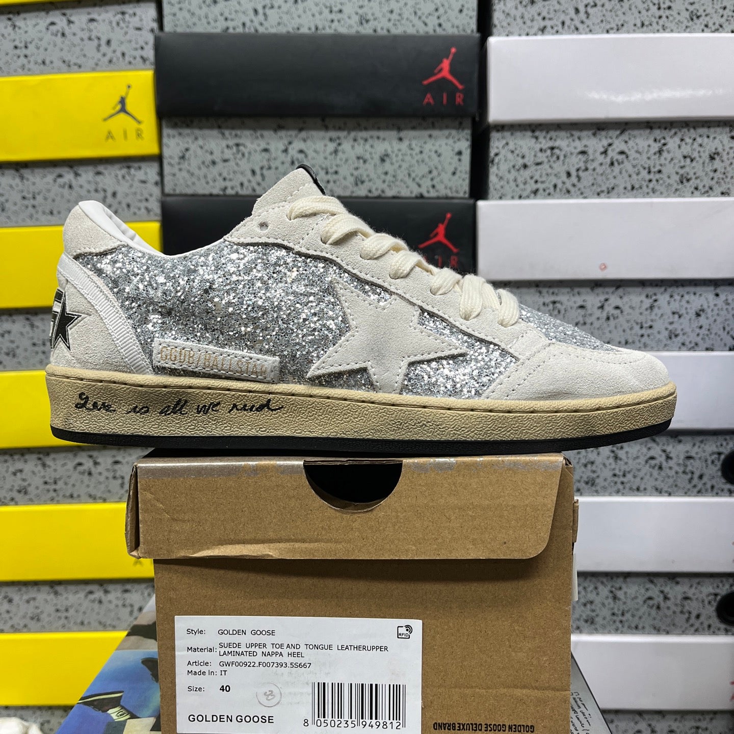 Golden Goose Ball Star Silver Grey White