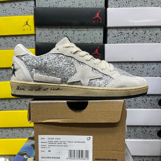 Golden Goose Ball Star Silver Grey White