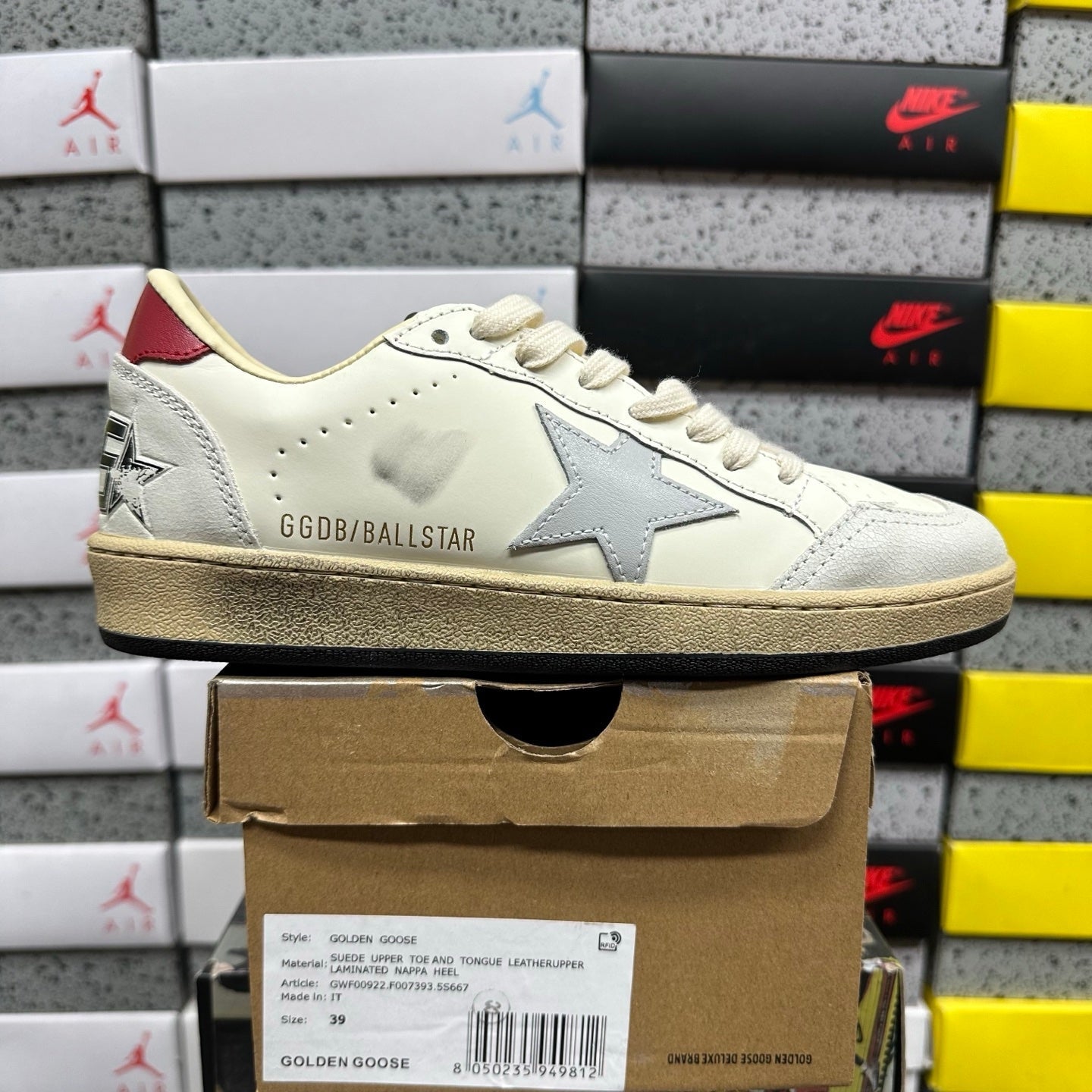 Golden Goose Ball Star Ivory Cream Red
