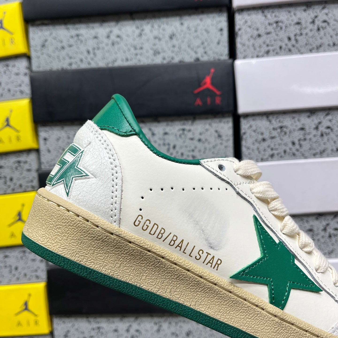 Golden Goose Ball Star White Green