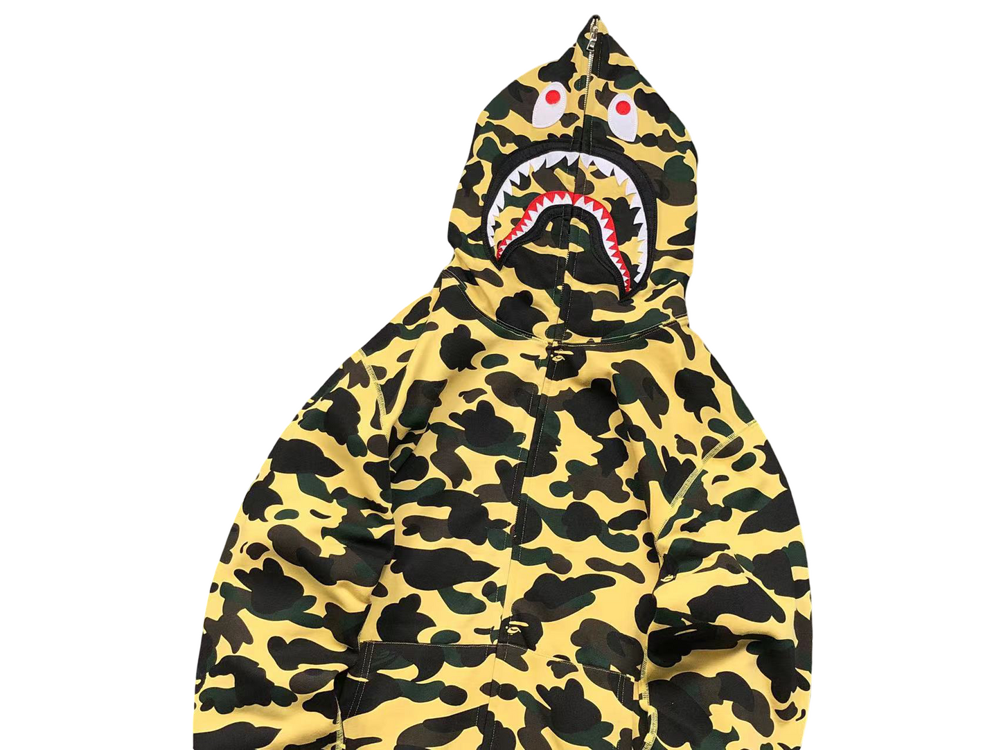 BAPE ABC Camo Shark Full Zip Hoodie Yellow Camo