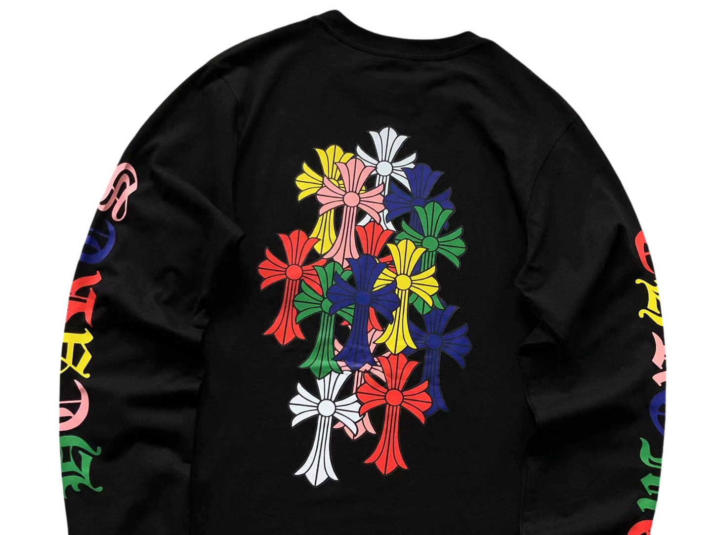 Chrome Hearts Multi Color Cross Cemetery Longsleeve Black