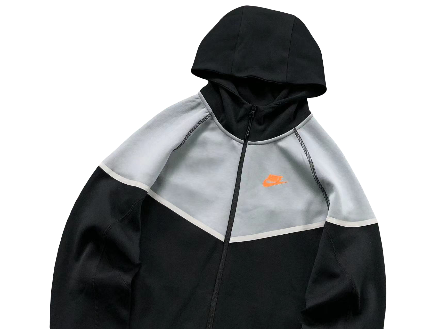 Nike Tech Fleece 2025 Zip Hoodie Black/Grey/Orange