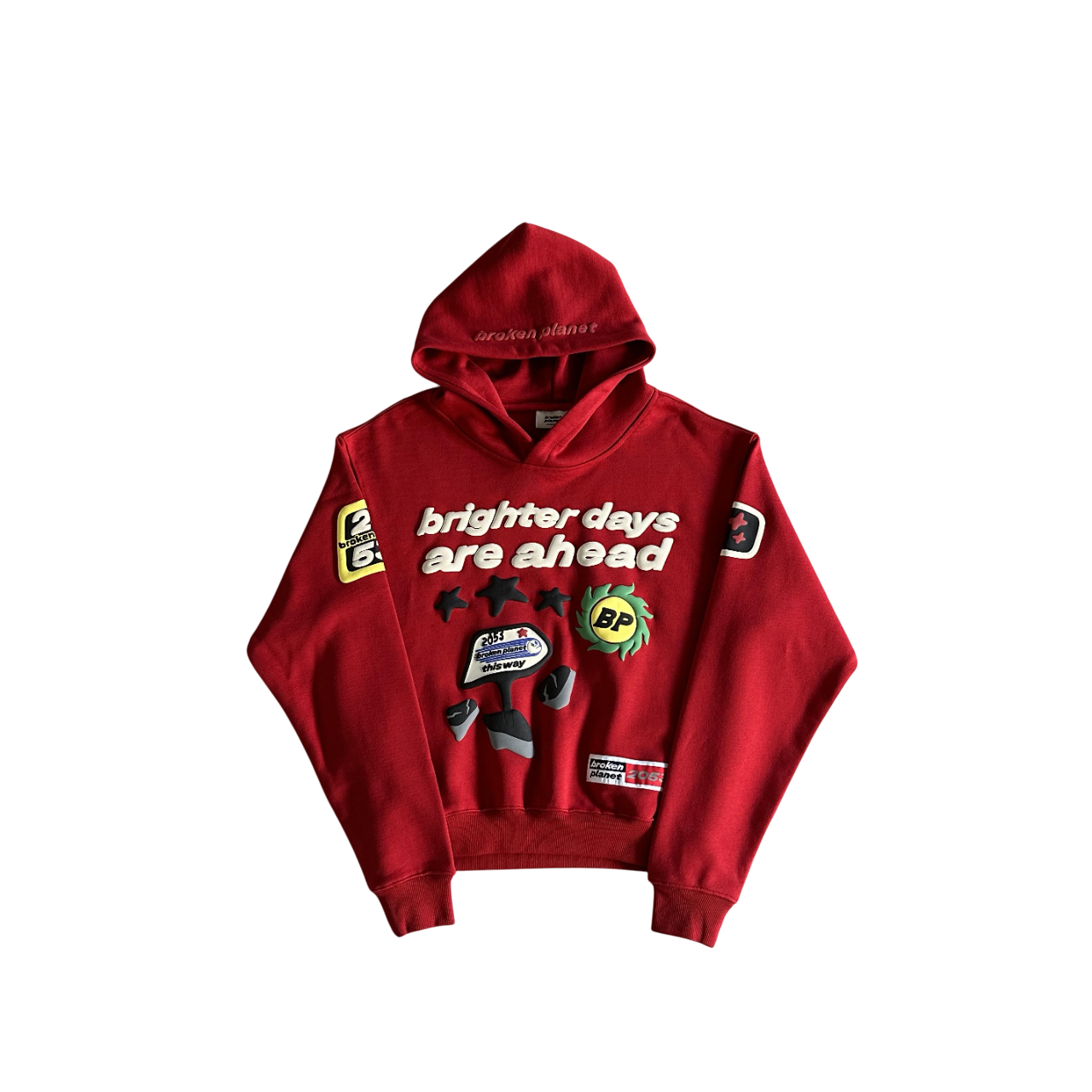 Broken Planet Brighter Days Are Ahead Hoodie Red