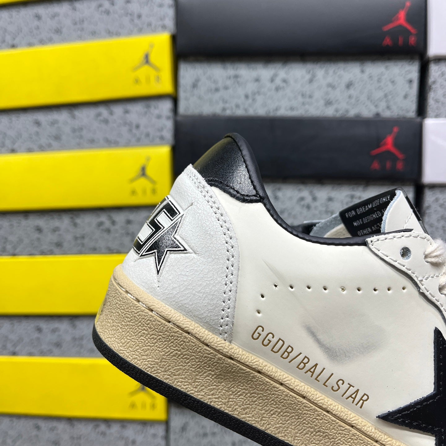 Golden Goose Ball Star Cream Black White