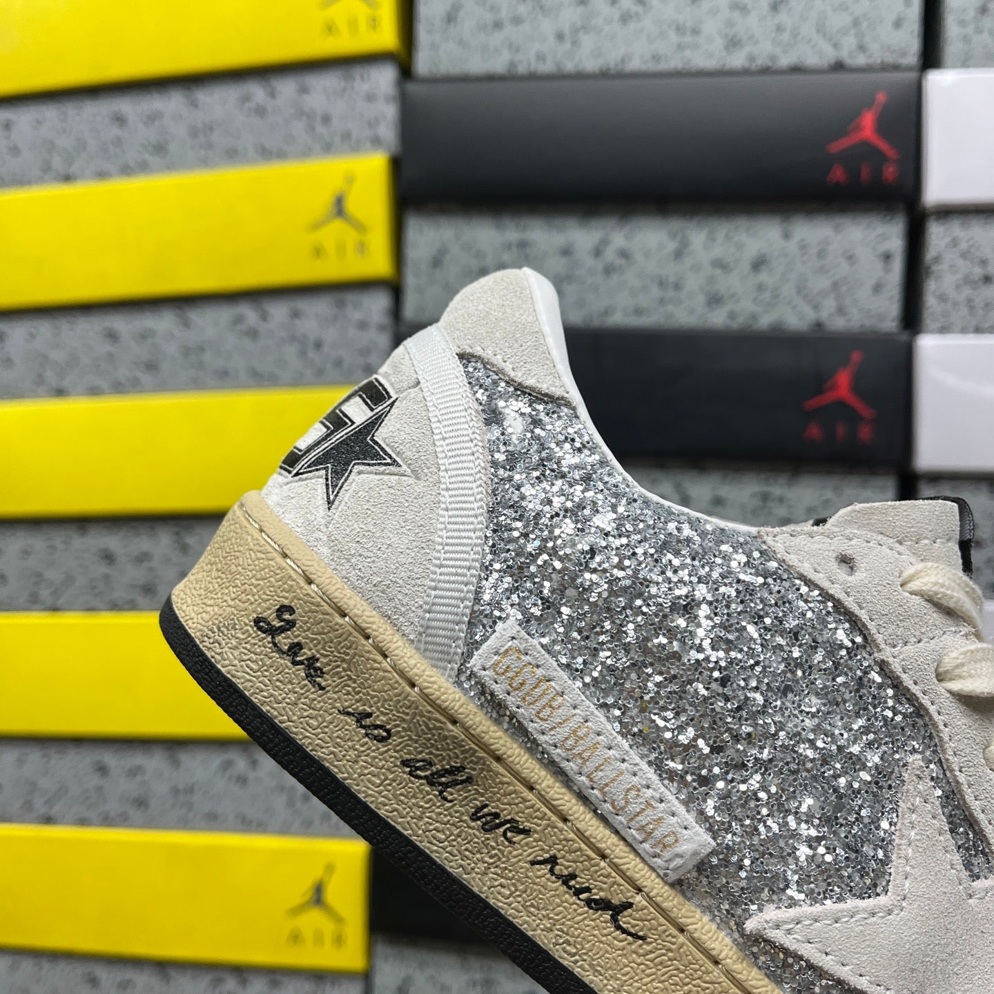 Golden Goose Ball Star Silver Grey White