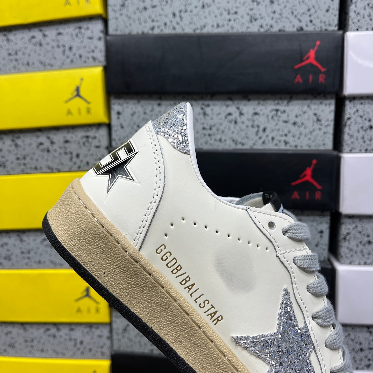 Golden Goose Ball Star White Silver Grey