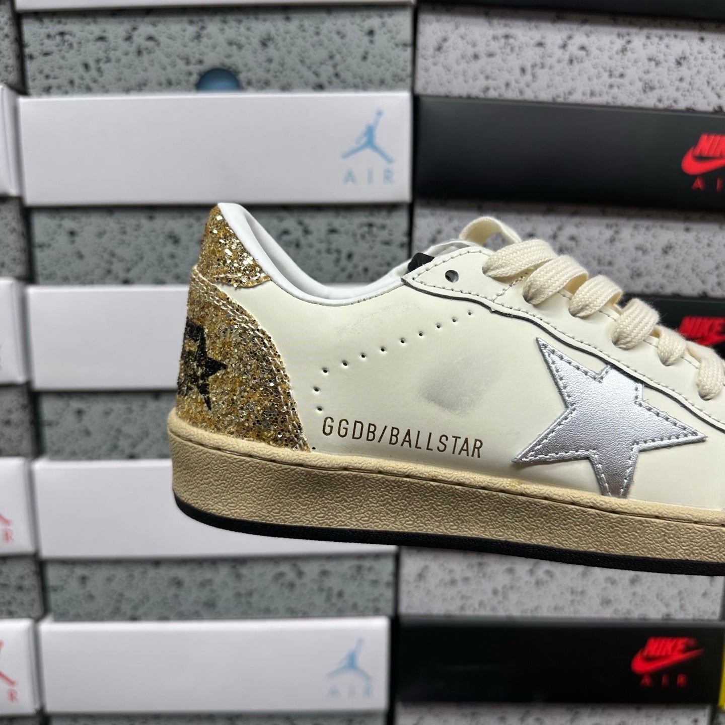 Golden Goose Ball Star Ivory White Silver