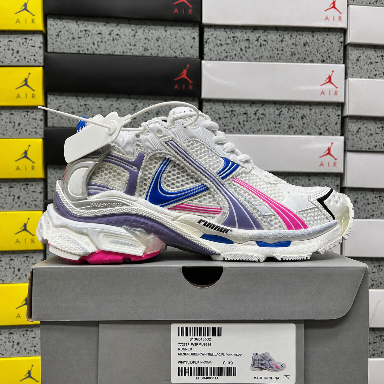 Balenciaga Runner 7.5 White Blue Lilac