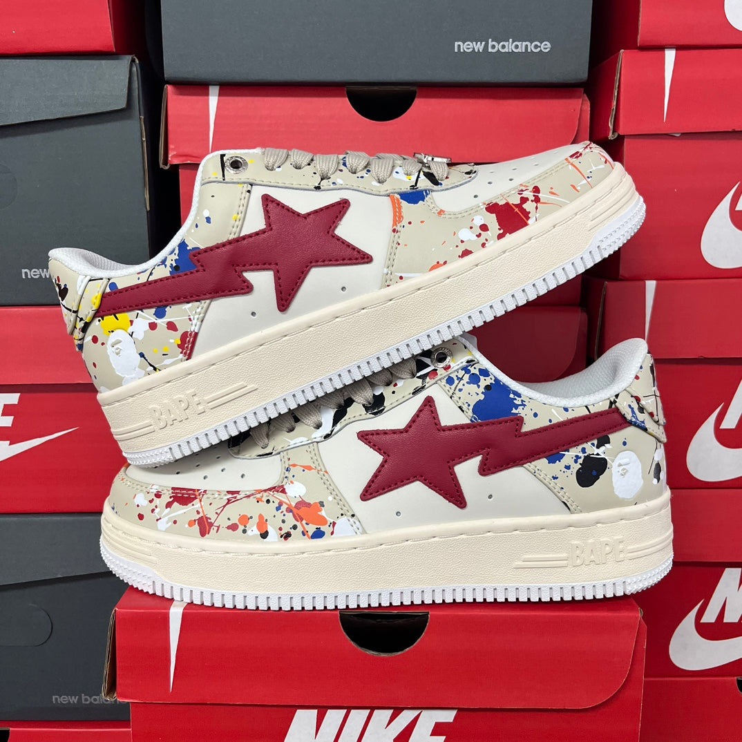 A Bathing Ape Bapesta Cream/Red