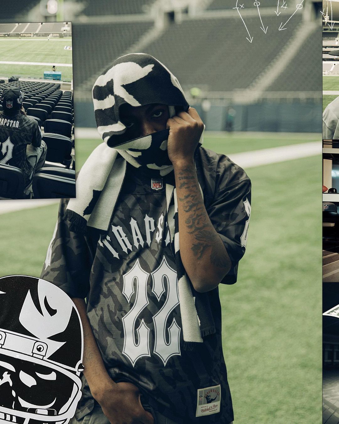 Trapstar x NFL Football Jersey Black