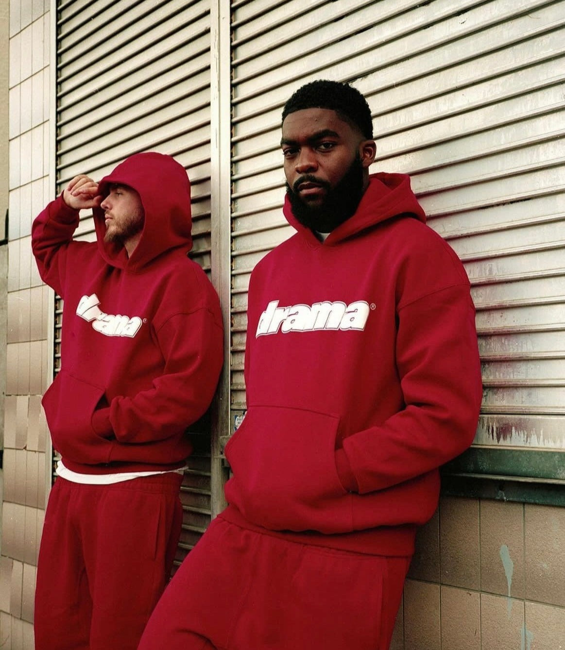 Drama Call Foam Hoodie Red/White