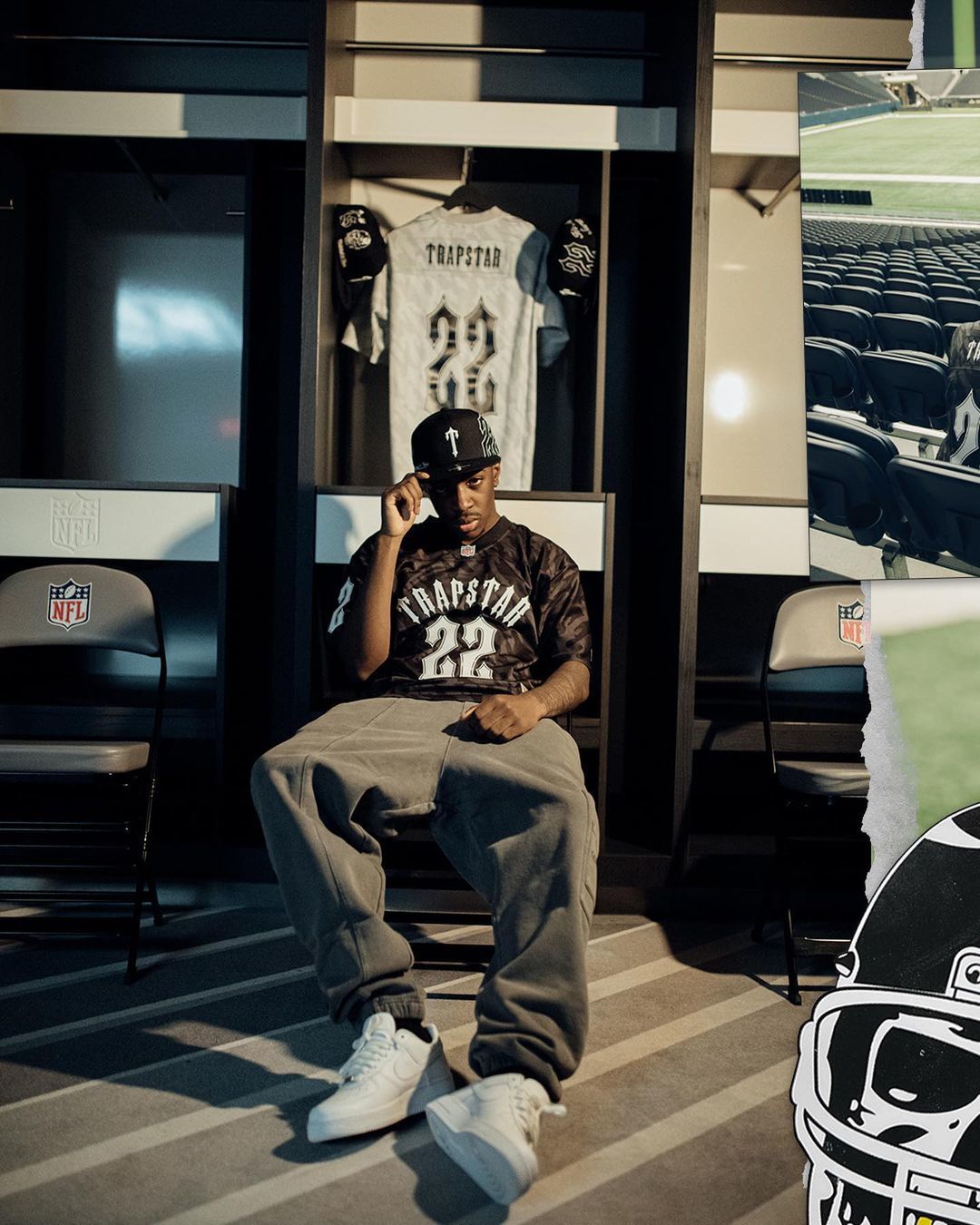 Trapstar x NFL Football Jersey Grey