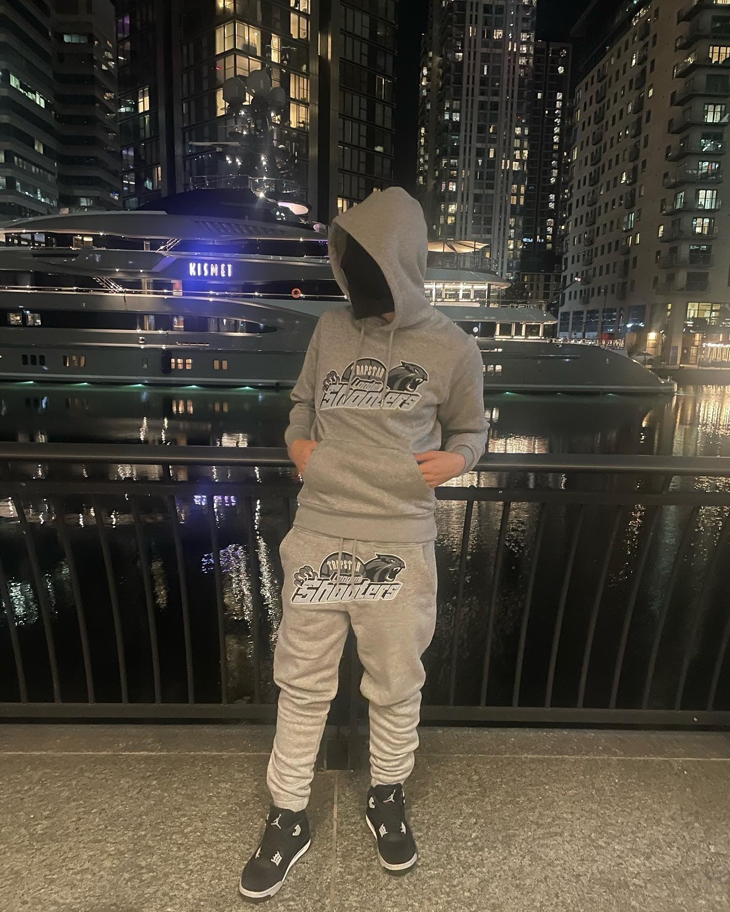 Trapstar Shooters Hoodie Tracksuit Grey/Skyblue