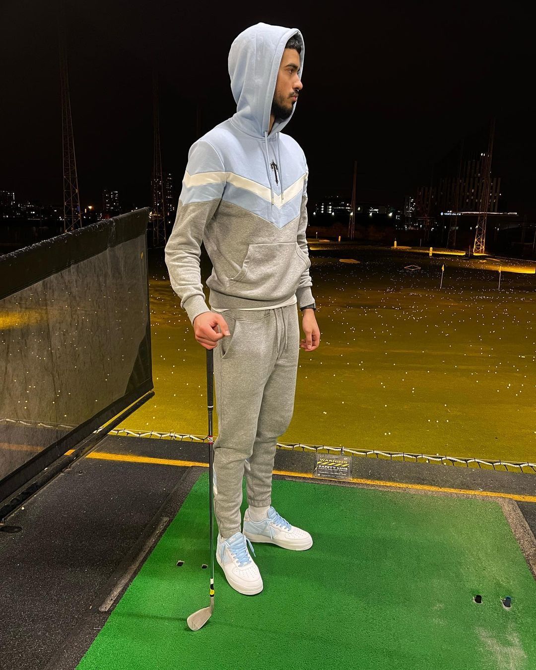 Trapstar V Stripe Tracksuit Cashmere Blue/White/Marl Grey