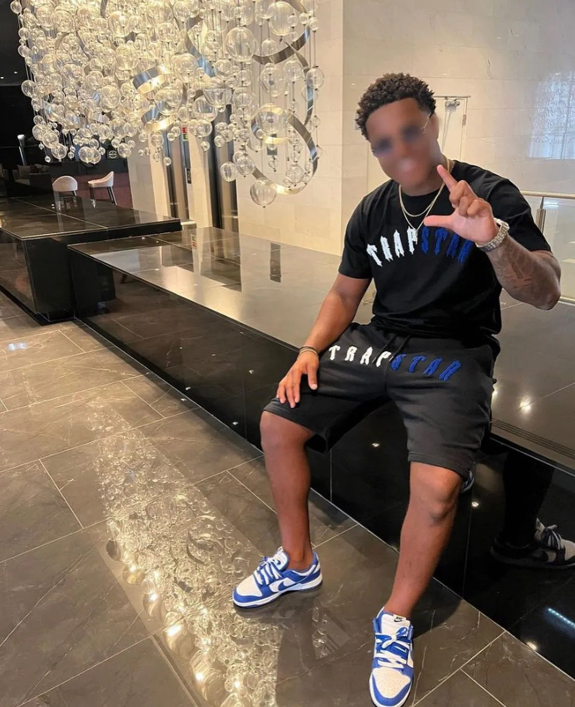 Trapstar Irongate Arch Short Set Black Ice Edition