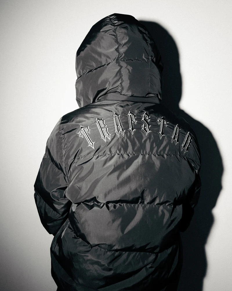 Trapstar Irongate Detachable Hooded Puffer Jacket Stone Grey