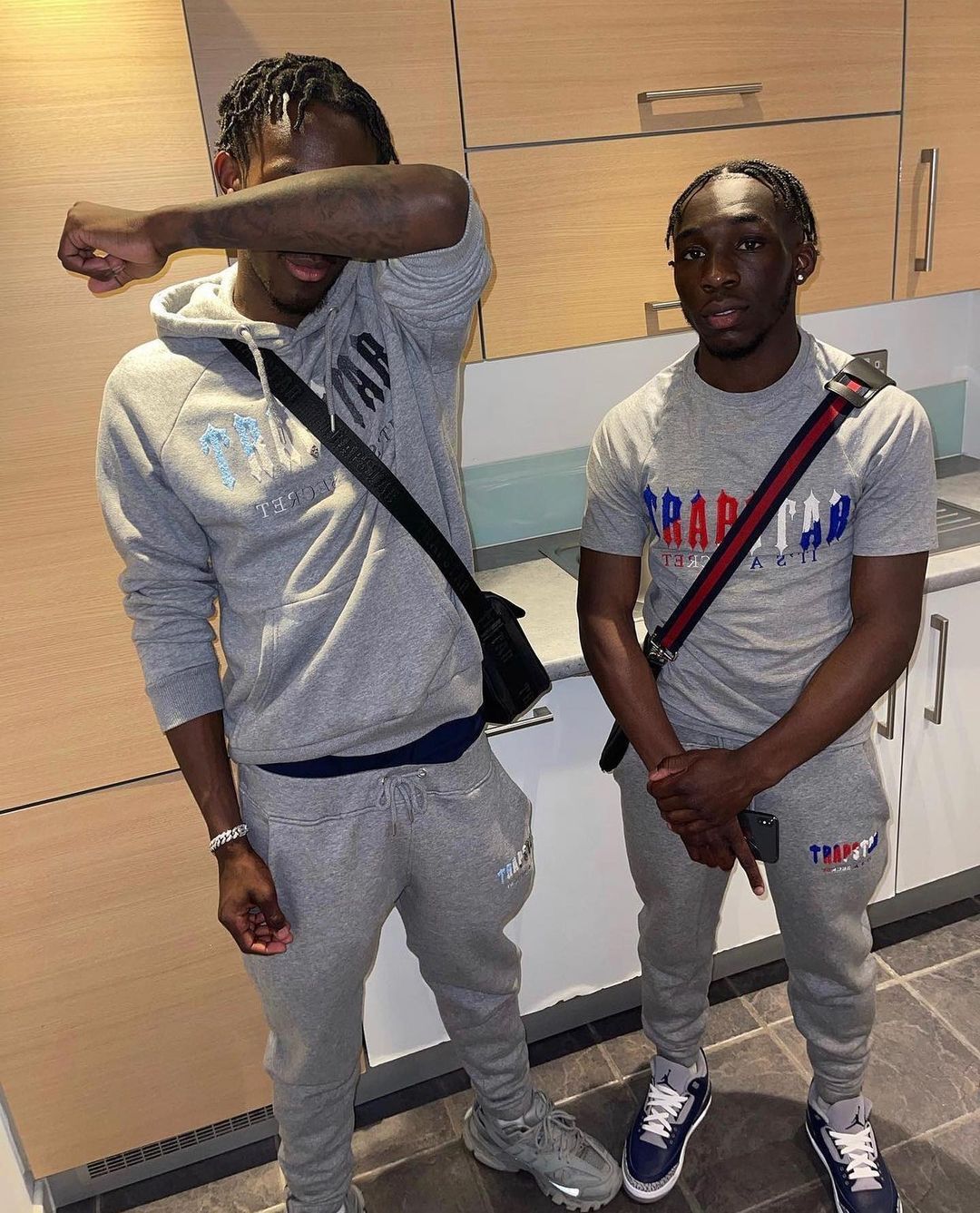 Trapstar Chenille Decoded Hoodie Tracksuit Ice Grey