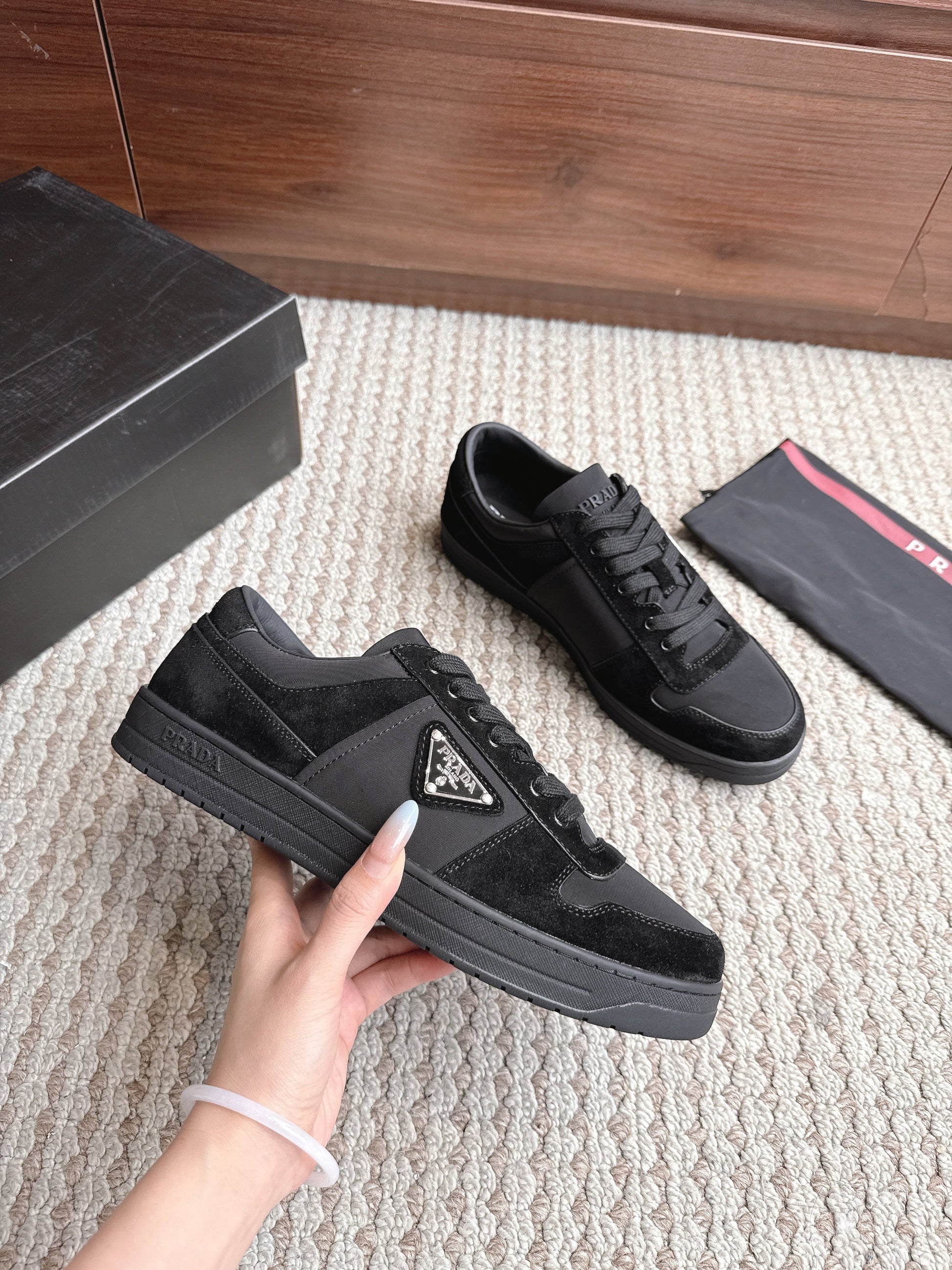 Prada Downtown Leather Suede Black
