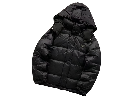Prada Nylon Detachable Down Jacket Black