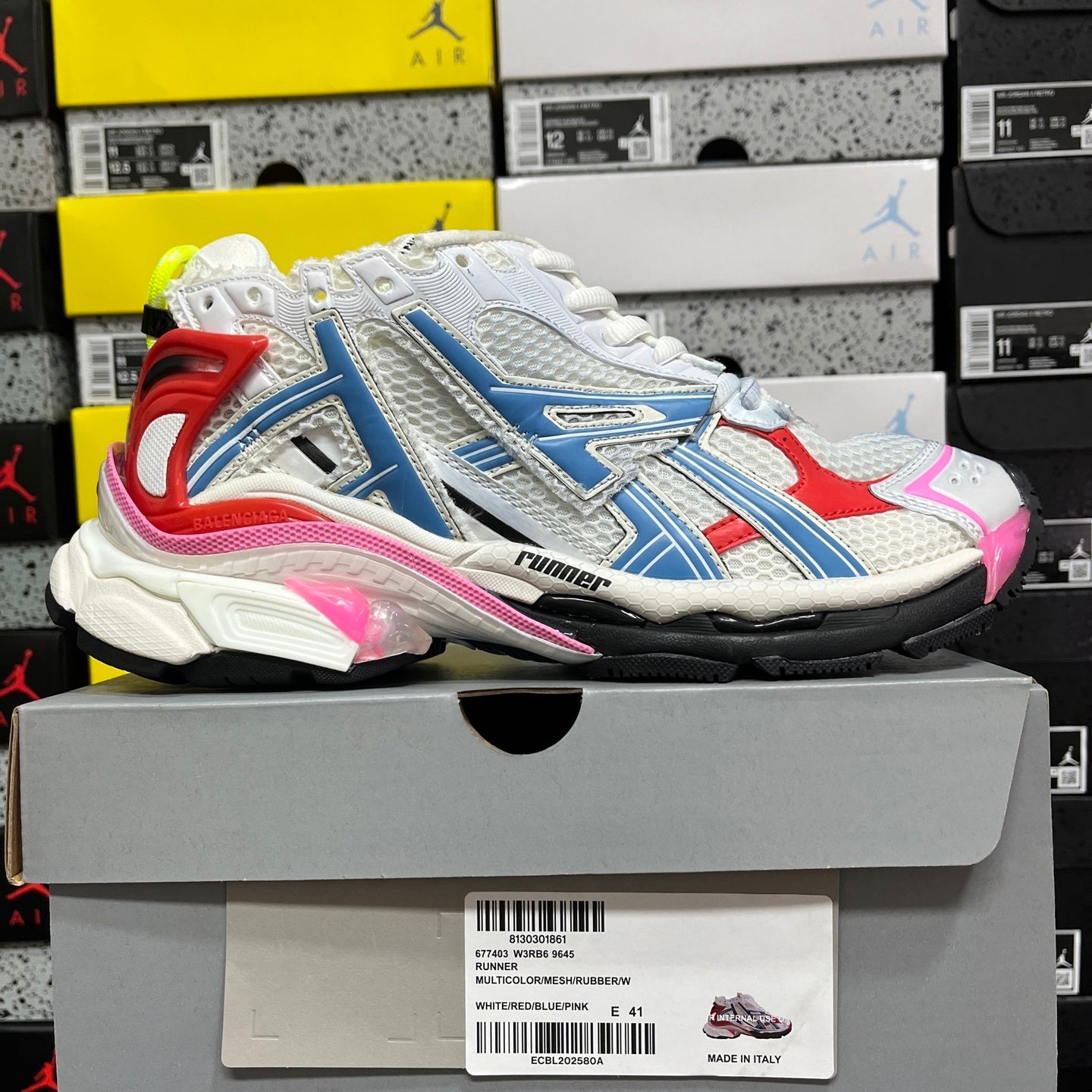 Balenciaga Runner 7.0 White Blue Red Pink