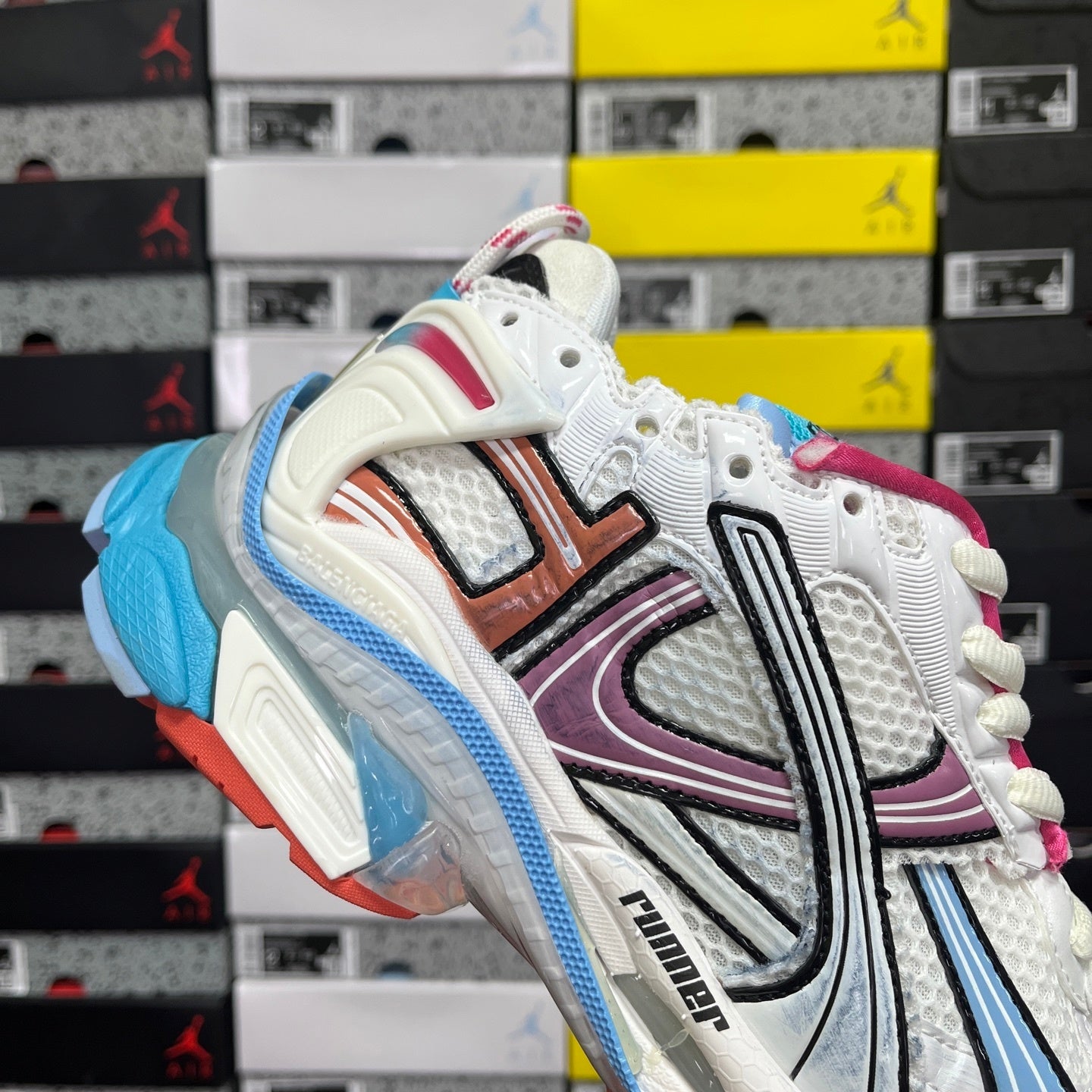 Balenciaga Runner 7.5 White Blue Orange