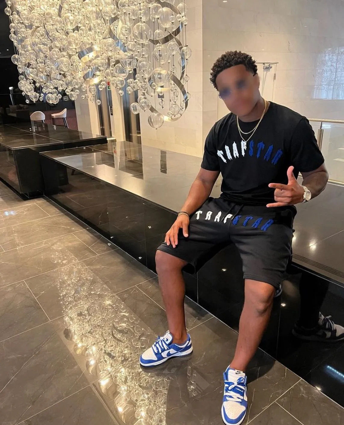 Trapstar Irongate Arch Short Set Black Ice Edition