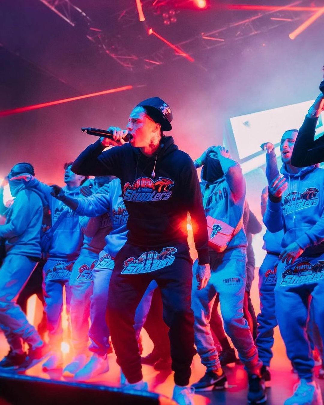 Trapstar Shooters Hoodie Tracksuit Black/Orange