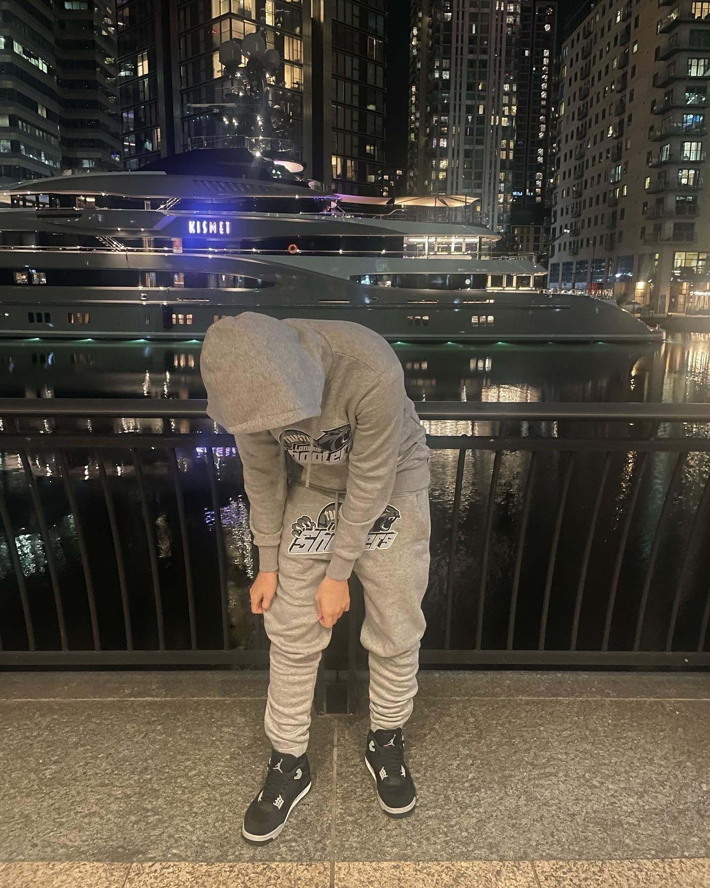 Trapstar Shooters Hoodie Tracksuit Grey/Skyblue