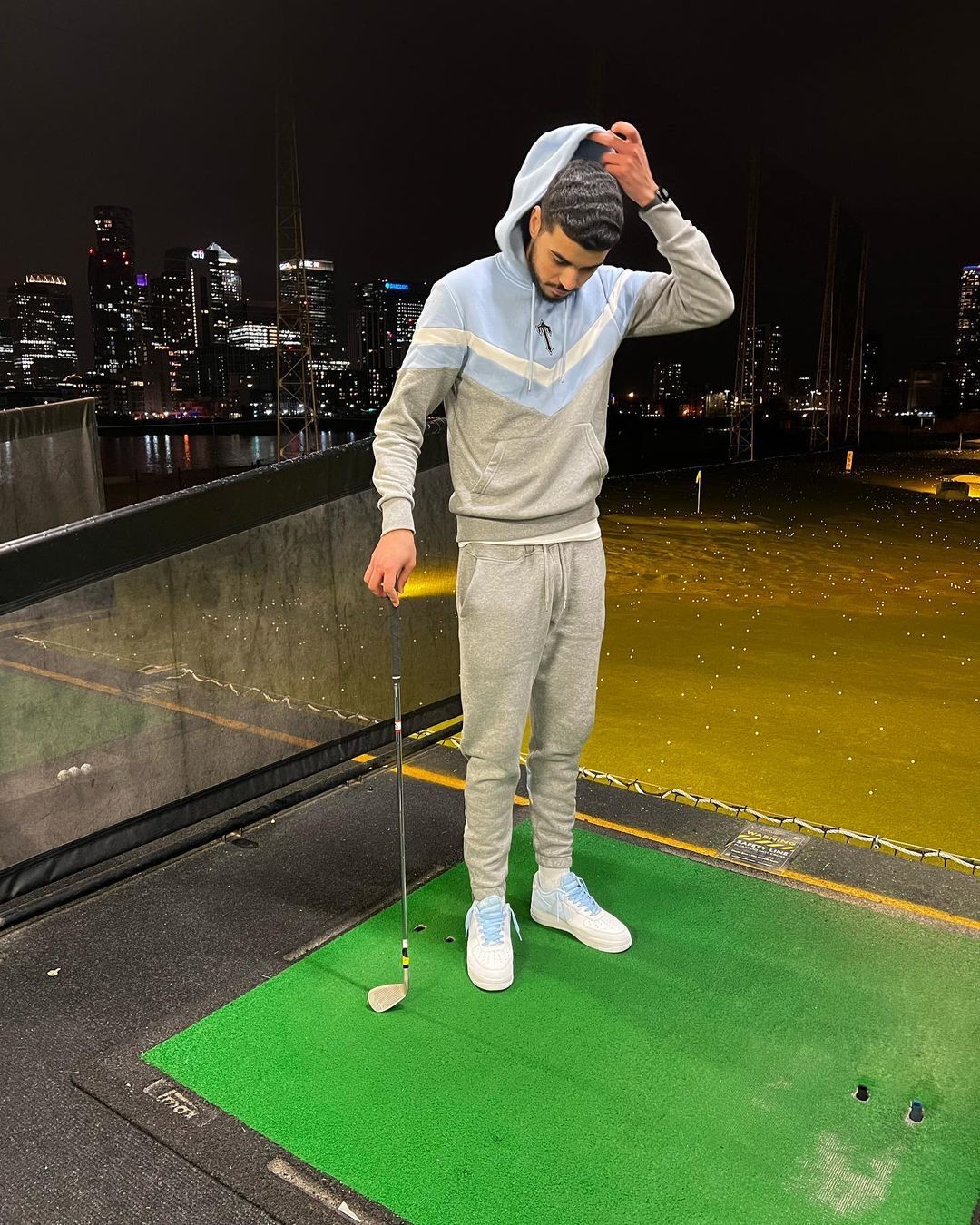 Trapstar V Stripe Tracksuit Cashmere Blue/White/Marl Grey