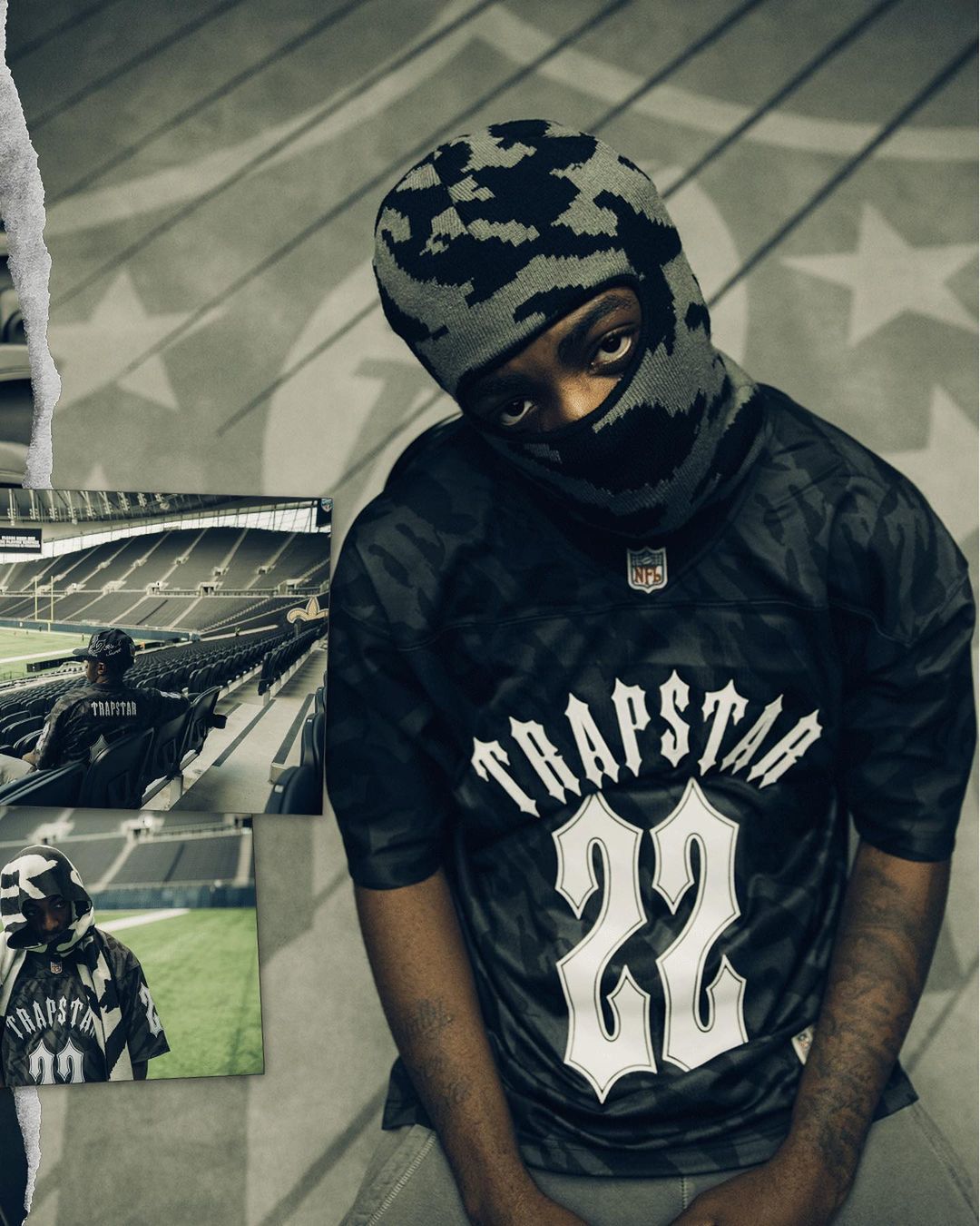 Trapstar x NFL Football Jersey Black