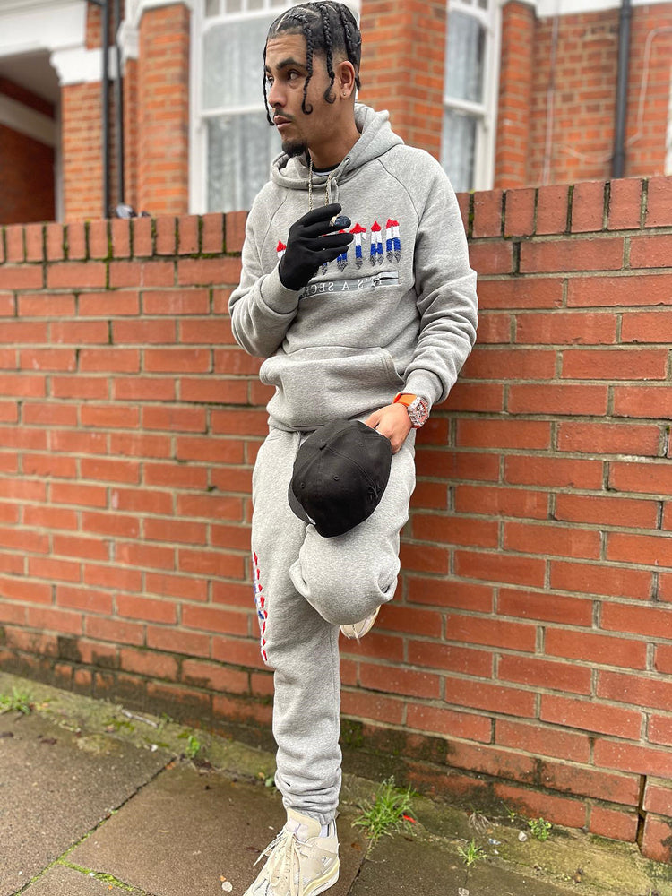 Trapstar Chenille Decoded Hoodie 2.0 Tracksuit Grey Revolution Edition