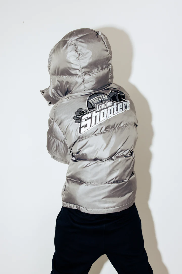 Trapstar Shooters Hooded Puffer Jacket Grey/Reflective