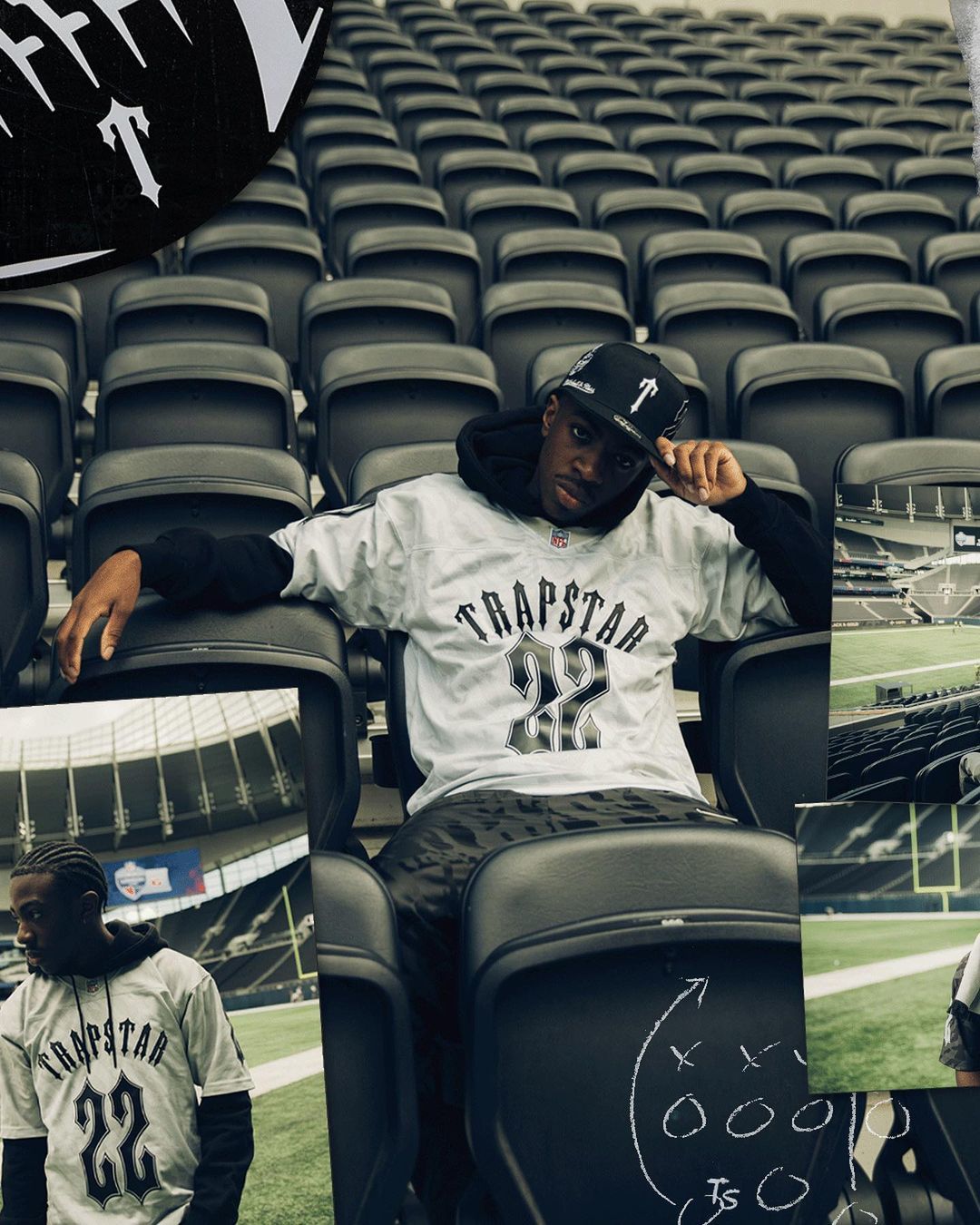 Trapstar x NFL Football Jersey Grey