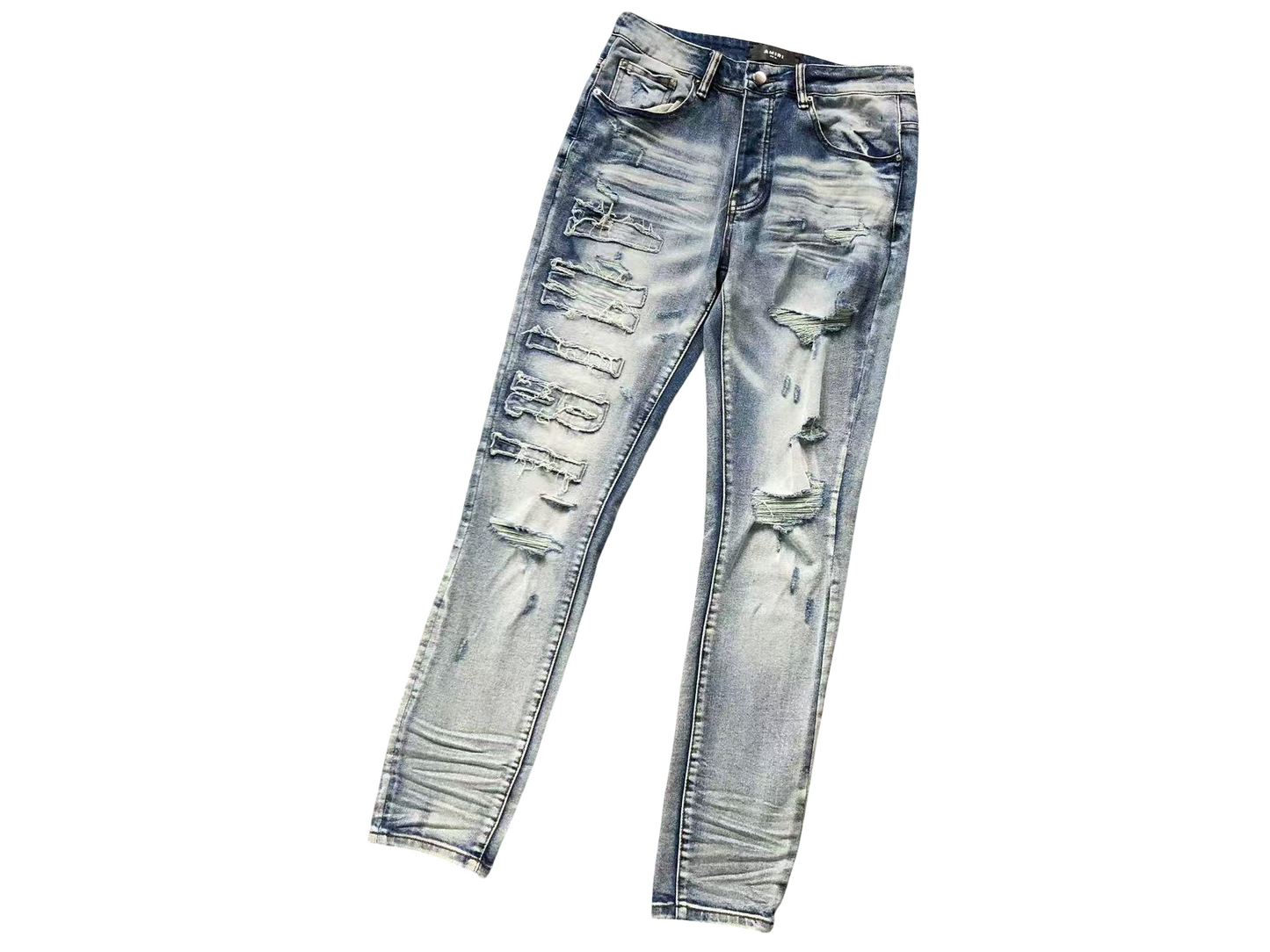 AMIRI Raw Edge Jeans Blue