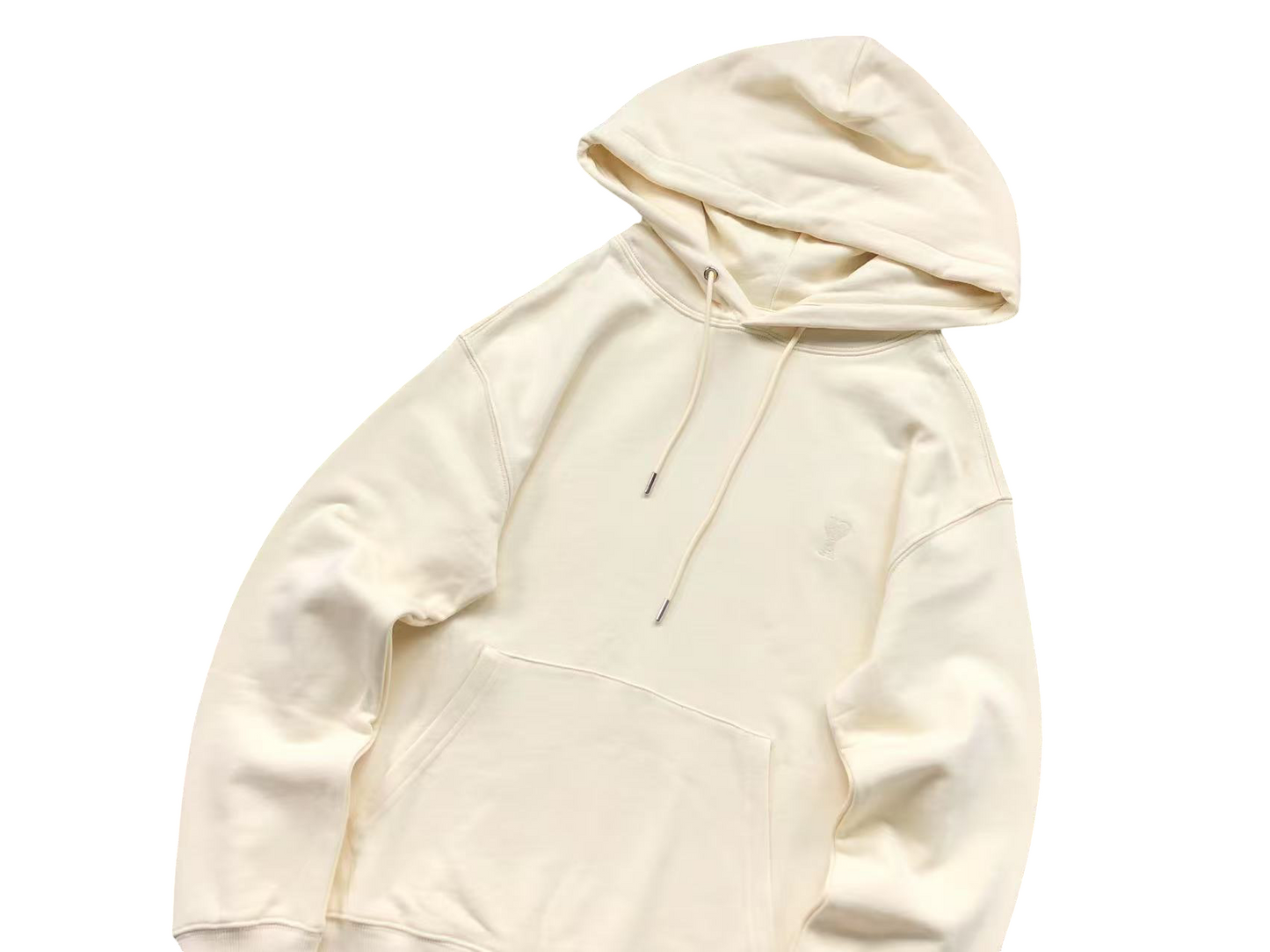 AMI Paris Classic Heart Hoodie Cream