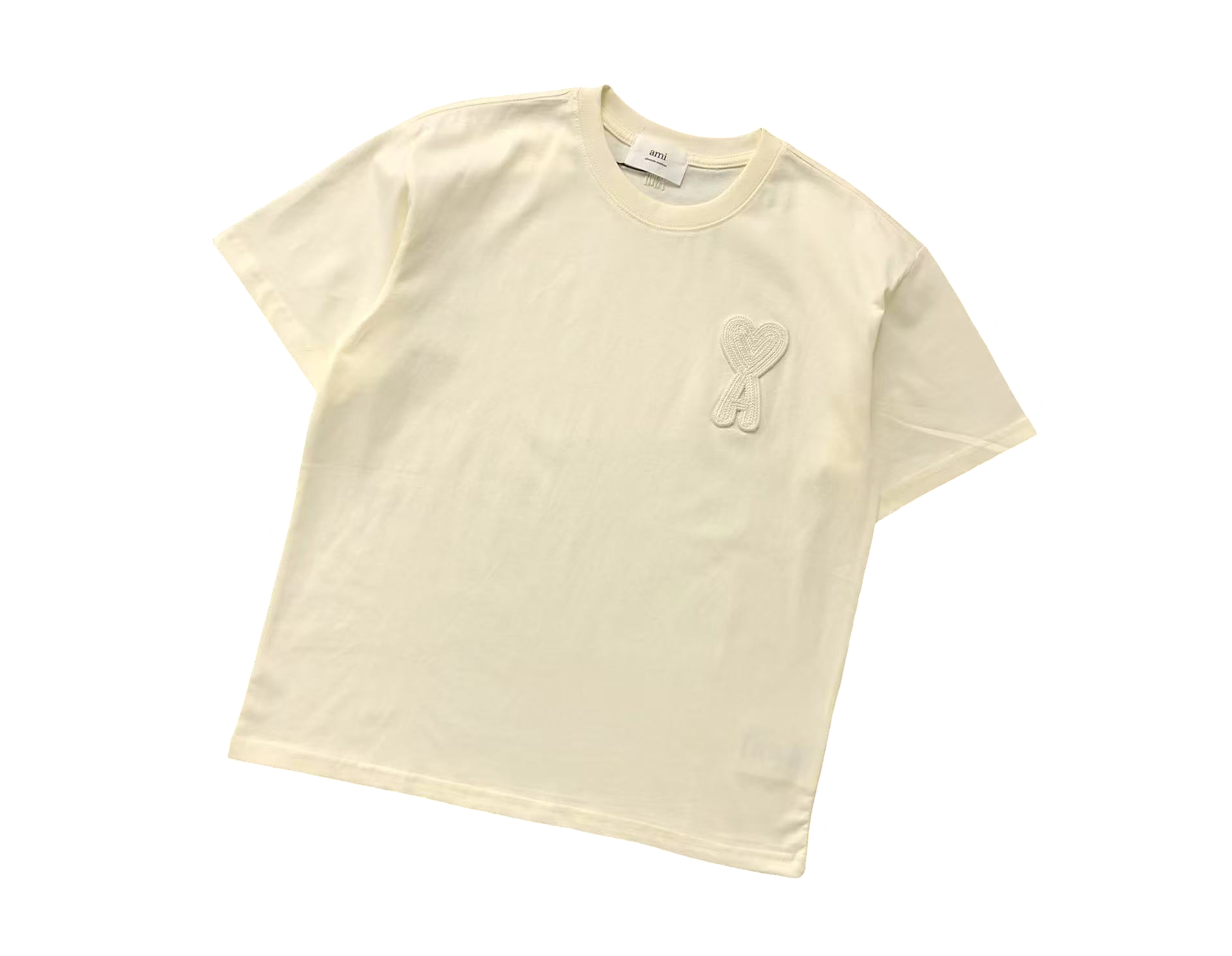 AMI Paris Maxi Heart Tee Light Yellow