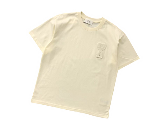 AMI Paris Maxi Heart Tee Light Yellow