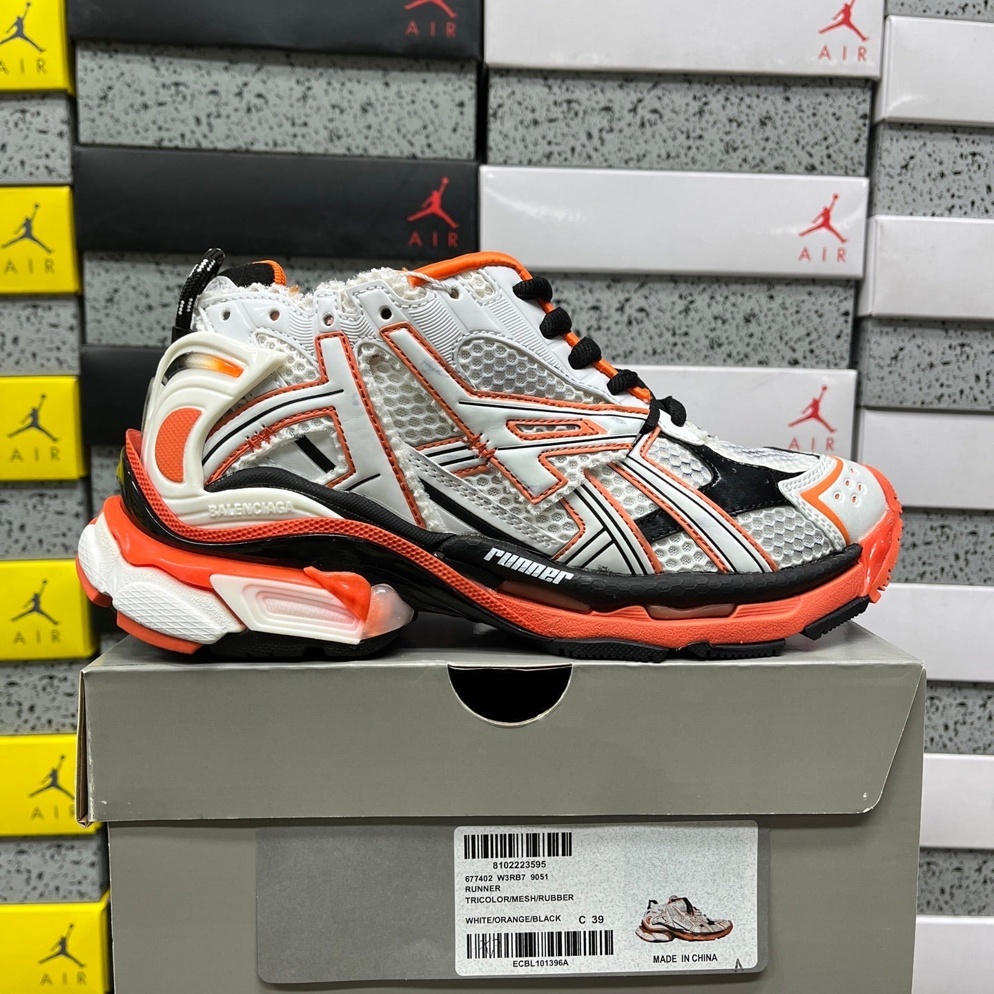 Balenciaga Runner 7.5 White Orange Black