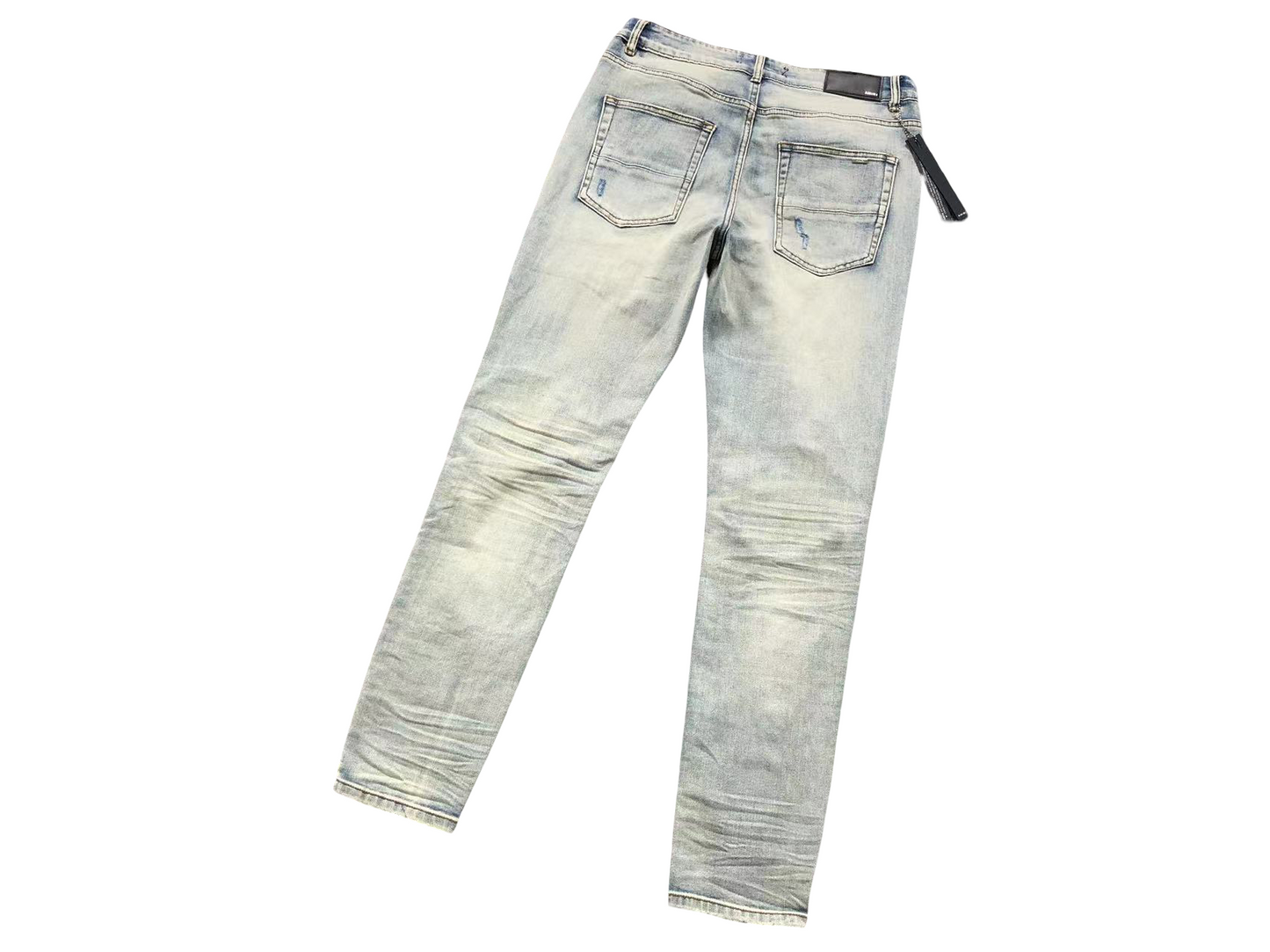 AMIRI Blue Hole Denim Jeans Blue